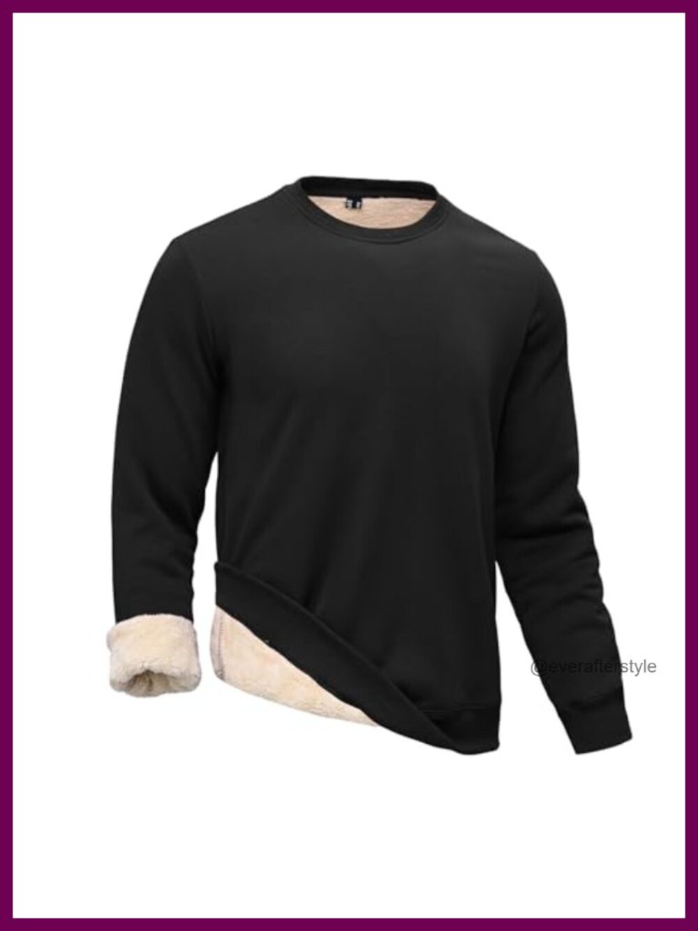 Men's Sherpa Lined Sweatshirt Heavyweight Crewneck Pullover Winter Warm